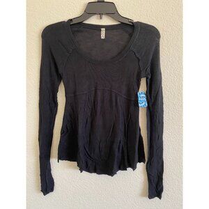 Free People XS Black Long Sleeve Shirt